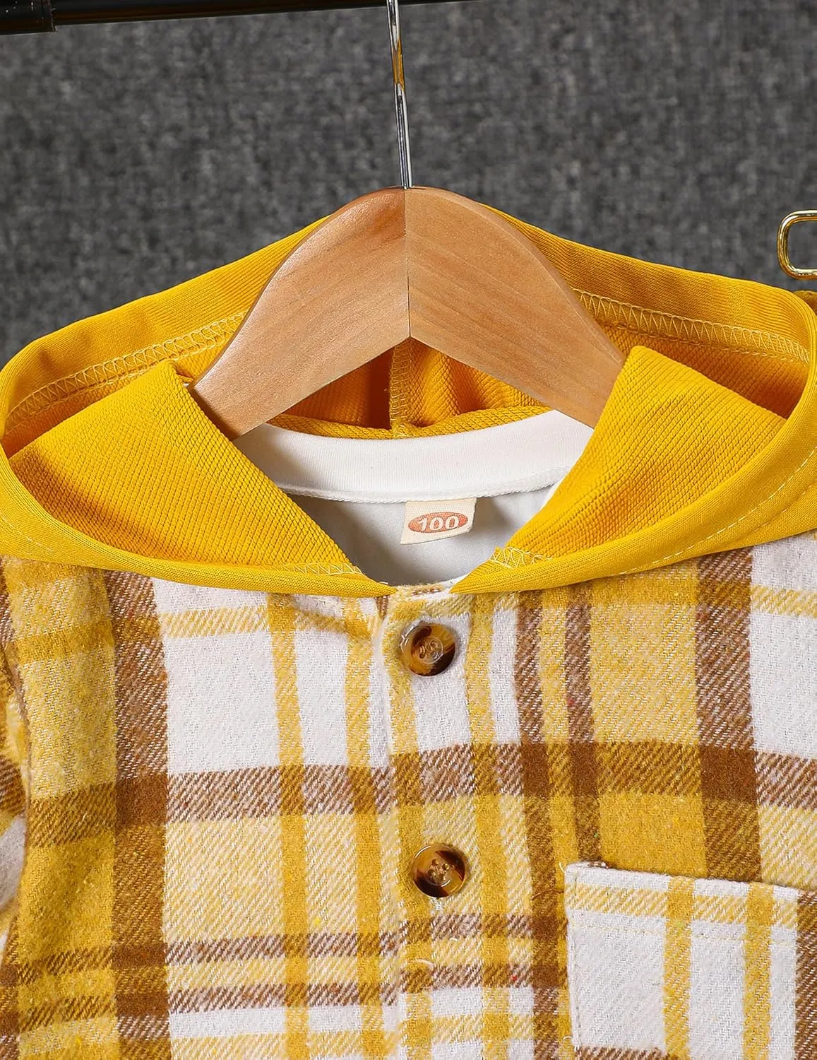 2Pcs Kids Boys Flannel Plaid Shirt Tops Pants Set Hoodie Sweatsuit for Fall Winter Spring Outfits 4-12 Years