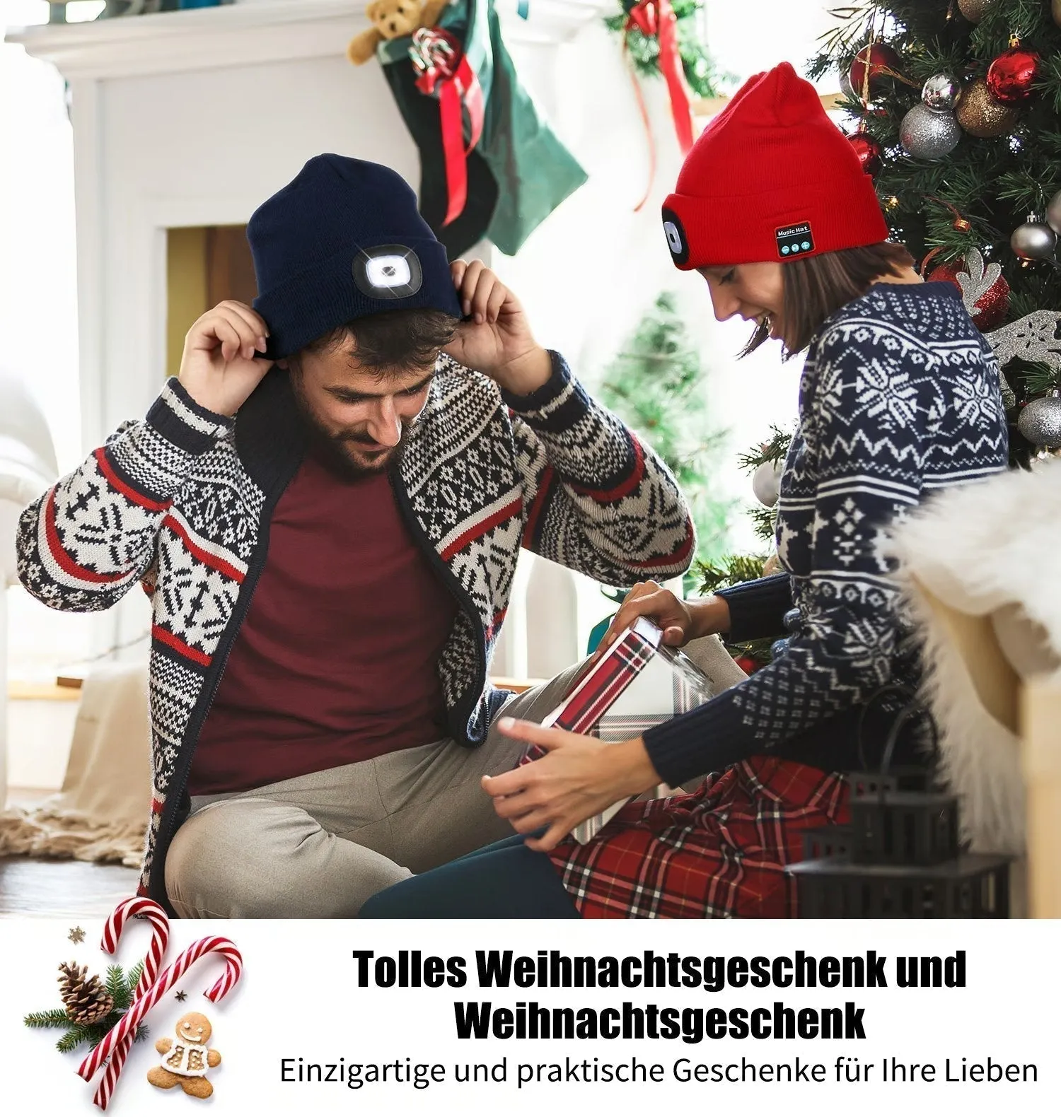 3 in 1 Bluetooth hoofdtelefoon gebreide muts