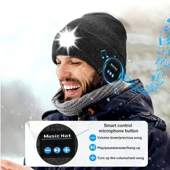 3 in 1 Bluetooth hoofdtelefoon gebreide muts
