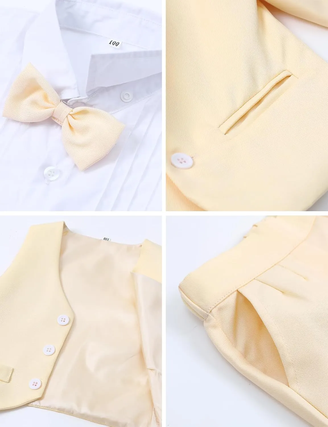 A&J DESIGN Baby Tuxedo 5-Piece Set Jacket & Shirt & Vest & Pants & Bowtie 6 Months - 3T