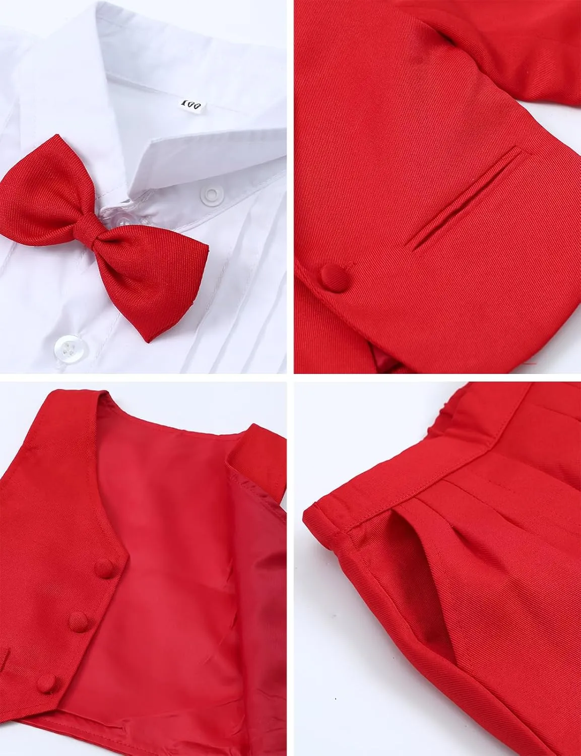 A&J DESIGN Baby Tuxedo 5-Piece Set Jacket & Shirt & Vest & Pants & Bowtie 6 Months - 3T