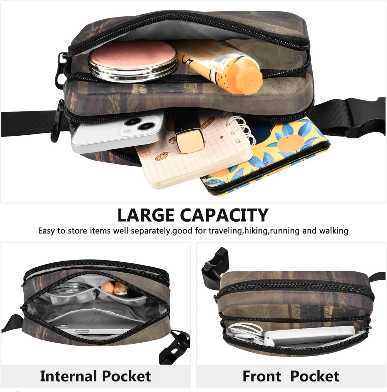 Albert Bierstadt Giant Redwood Trees Fanny Packs Women Neon Anti Theft Belt Bag Waterproof Waist Purse for Women