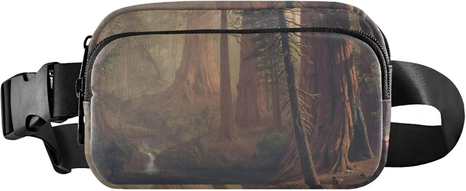 Albert Bierstadt Giant Redwood Trees Fanny Packs Women Neon Anti Theft Belt Bag Waterproof Waist Purse for Women