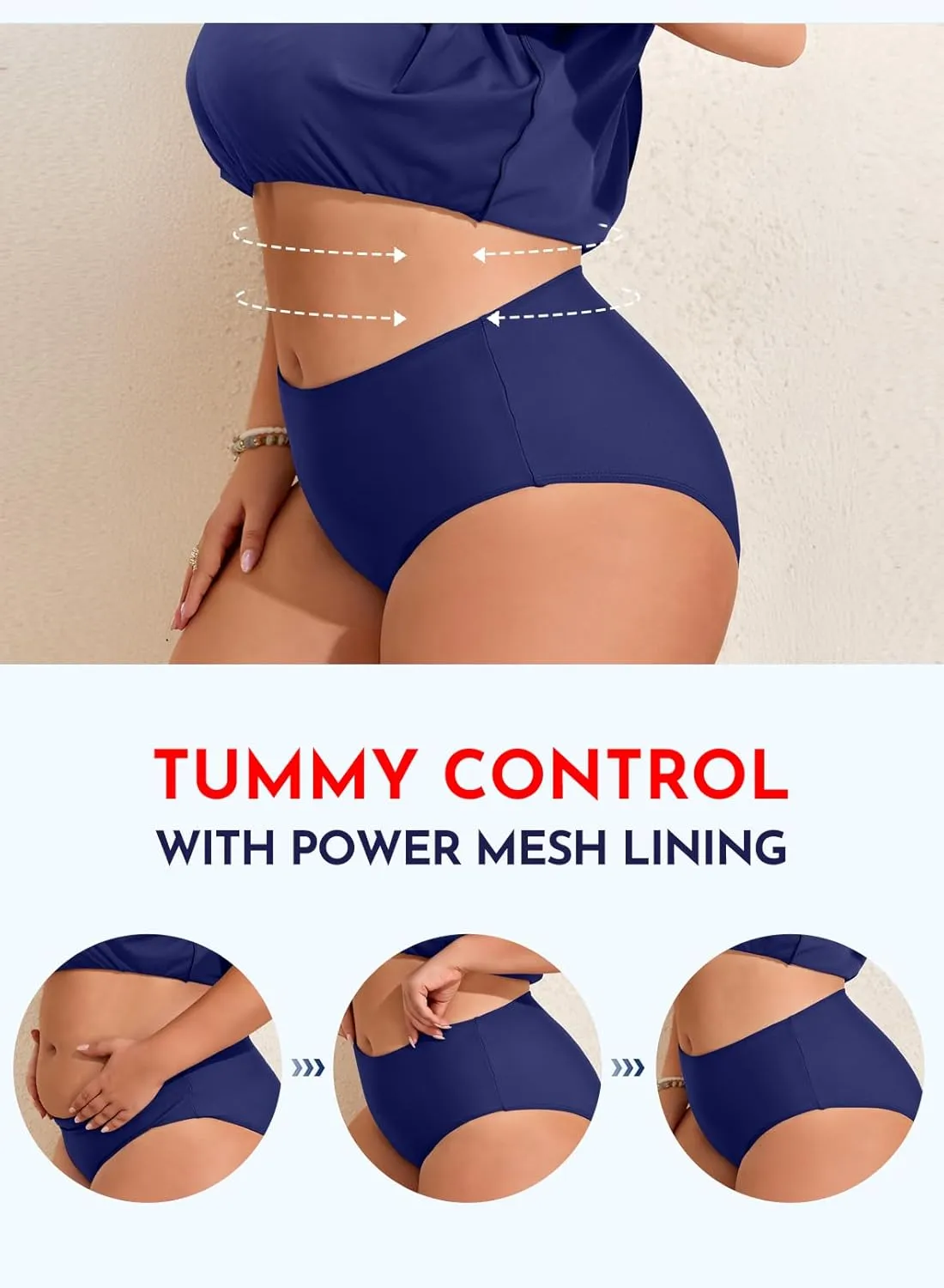 Aleumdr Plus Size Tankini Swimsuits for Womens Bathing Suit Tankini Tops with High Waisted Shorts Swimwear