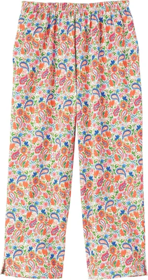 AmeriMark Womens Capri Pants - Full Elastic Waist Pedal Pushers - Ladies 100% Cotton Pull-On Cropped Pants - Side Pockets