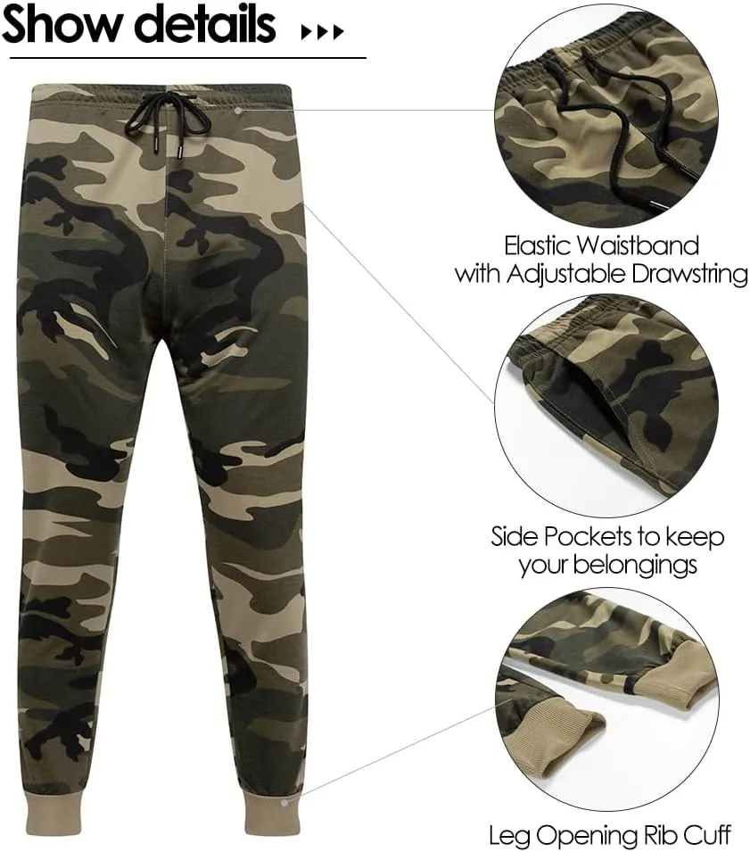 AOTORR Mens Sweatsuits 2 Piece Casual Tracksuits Camo Hoodie Jogging Sweatpants Suit