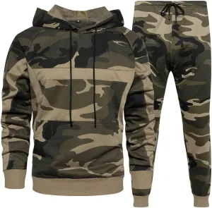 AOTORR Mens Sweatsuits 2 Piece Casual Tracksuits Camo Hoodie Jogging Sweatpants Suit