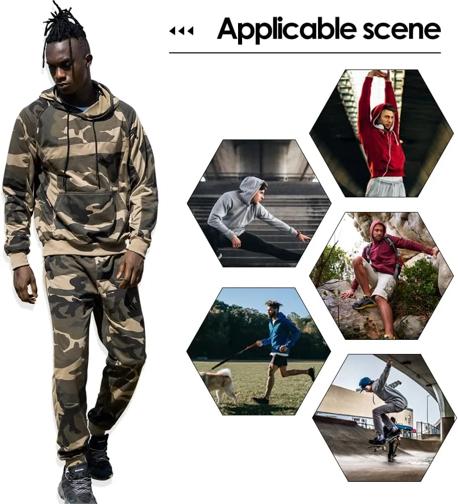 AOTORR Mens Sweatsuits 2 Piece Casual Tracksuits Camo Hoodie Jogging Sweatpants Suit