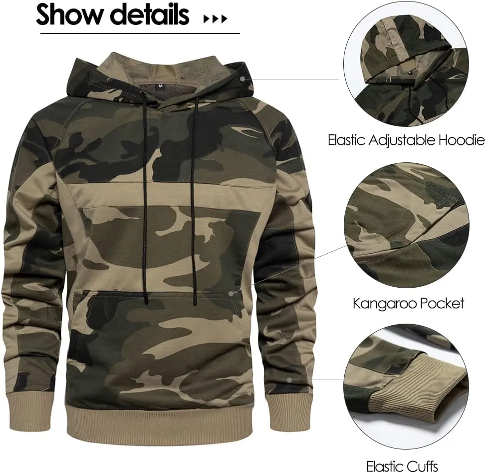 AOTORR Mens Sweatsuits 2 Piece Casual Tracksuits Camo Hoodie Jogging Sweatpants Suit
