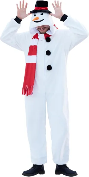 Arvilhill Men's 2 Pcs Christmas Santa Snowman Onesie Fleece Classic Funny Festival Xmas Costumes (S-XXL)