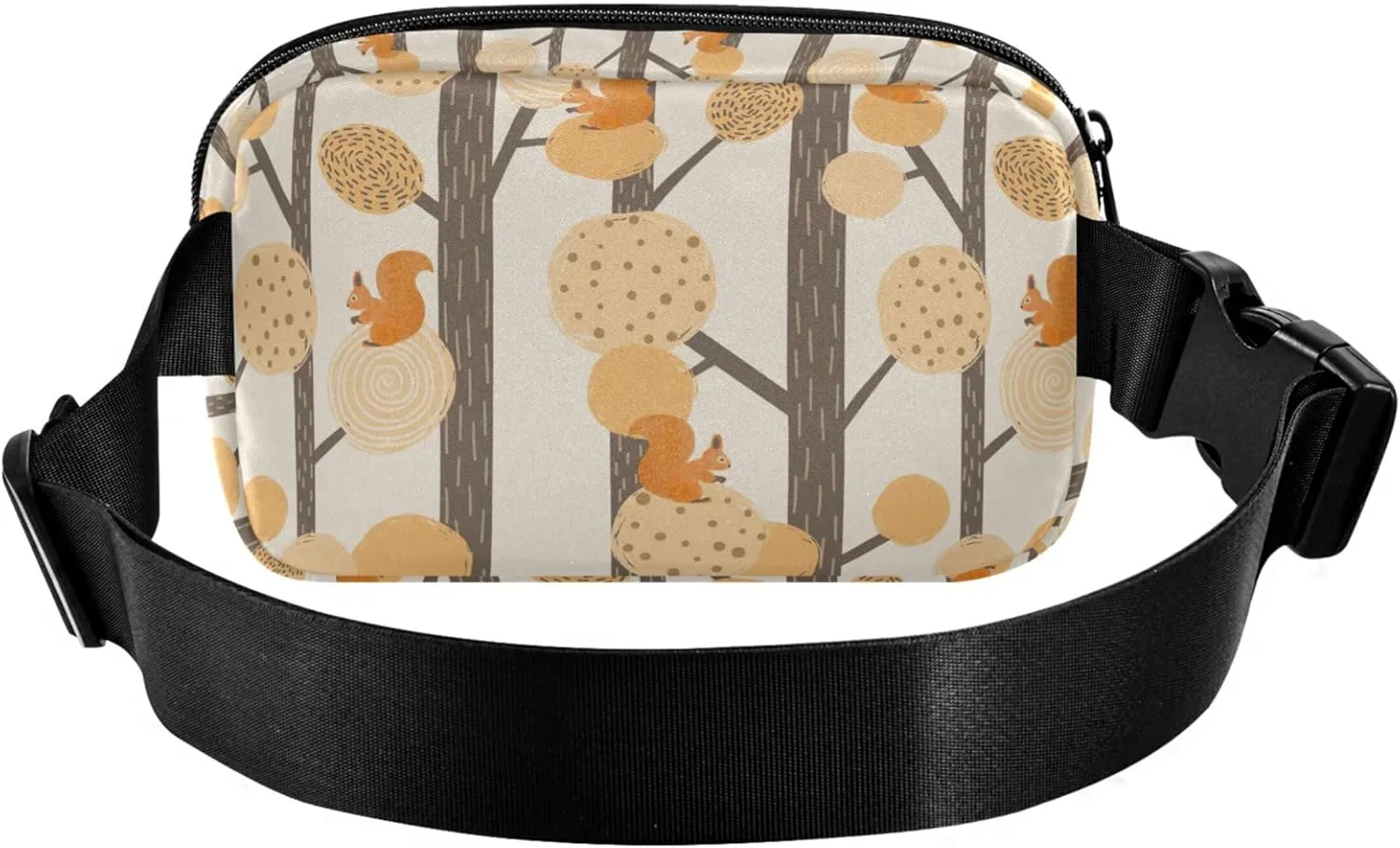 Autumn Forest Squirrel Women Fanny Pack Bright Colored Large Hip Belt Bag Waterproof Travel Waist Pack for Men
