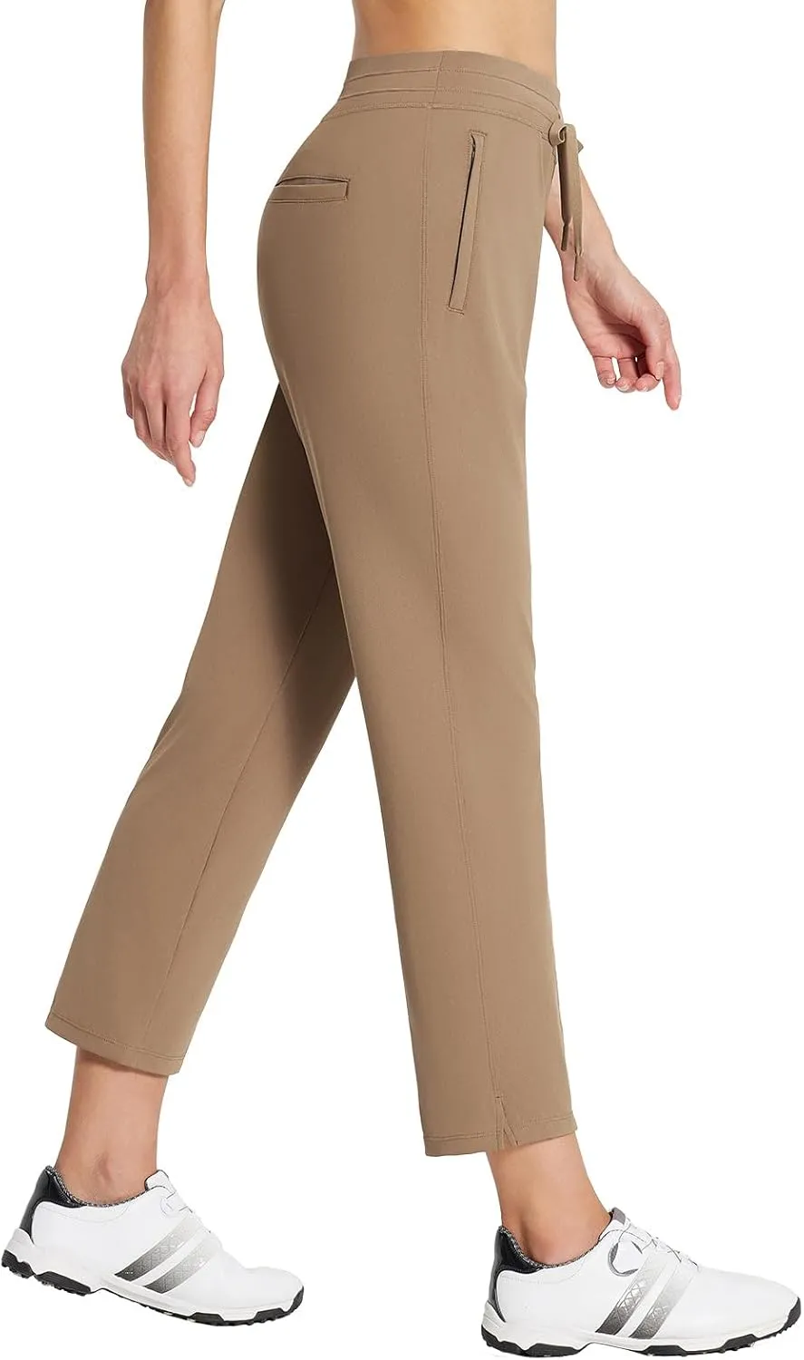 baleaf Women's Golf Pants with Pockets Petite Stretch Work Pant High Waisted Sweatpants for Travel Athletic