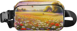 Beautiful Meadow Colorful Wildflowers Women Fanny Packs Festival Belt Bag Hip Pack Waterproof Crossbody Waist Pack