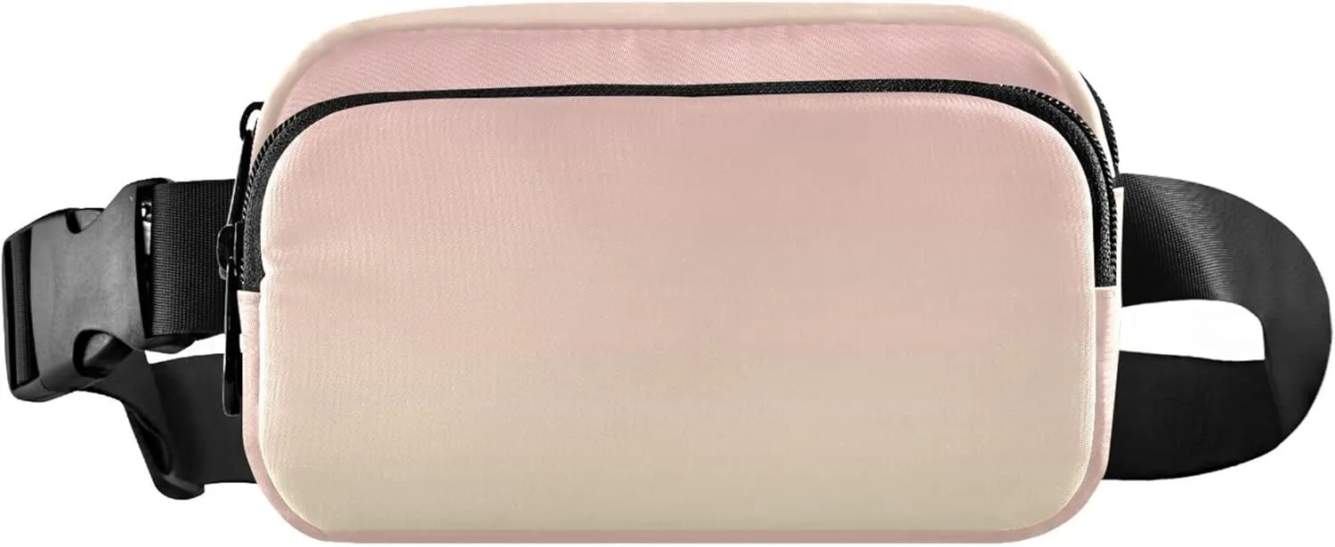 Blush Pink Cream Gradient Fanny Packs for Women Hip Bag Belt Purse Waterproof Colorful Waist Pouches for Men
