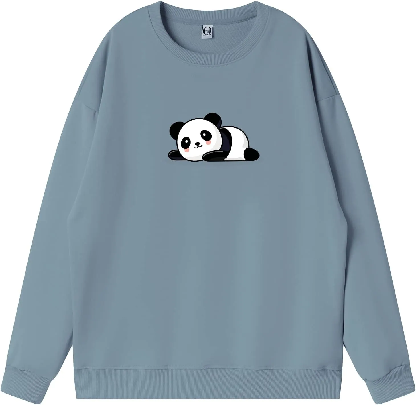 Bobeutou Cute Panda Print Crewneck Sweatshirt Women Pullove Long Sleeve Oversized Hoodie for Teen Girls Loose Y2k Kawaii Tops