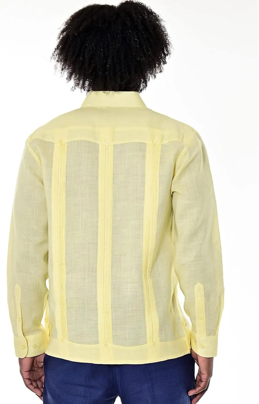bohio Men's 100% Linen Guayabera-Traditional Cuban (4)-Pocket Long Sleeve