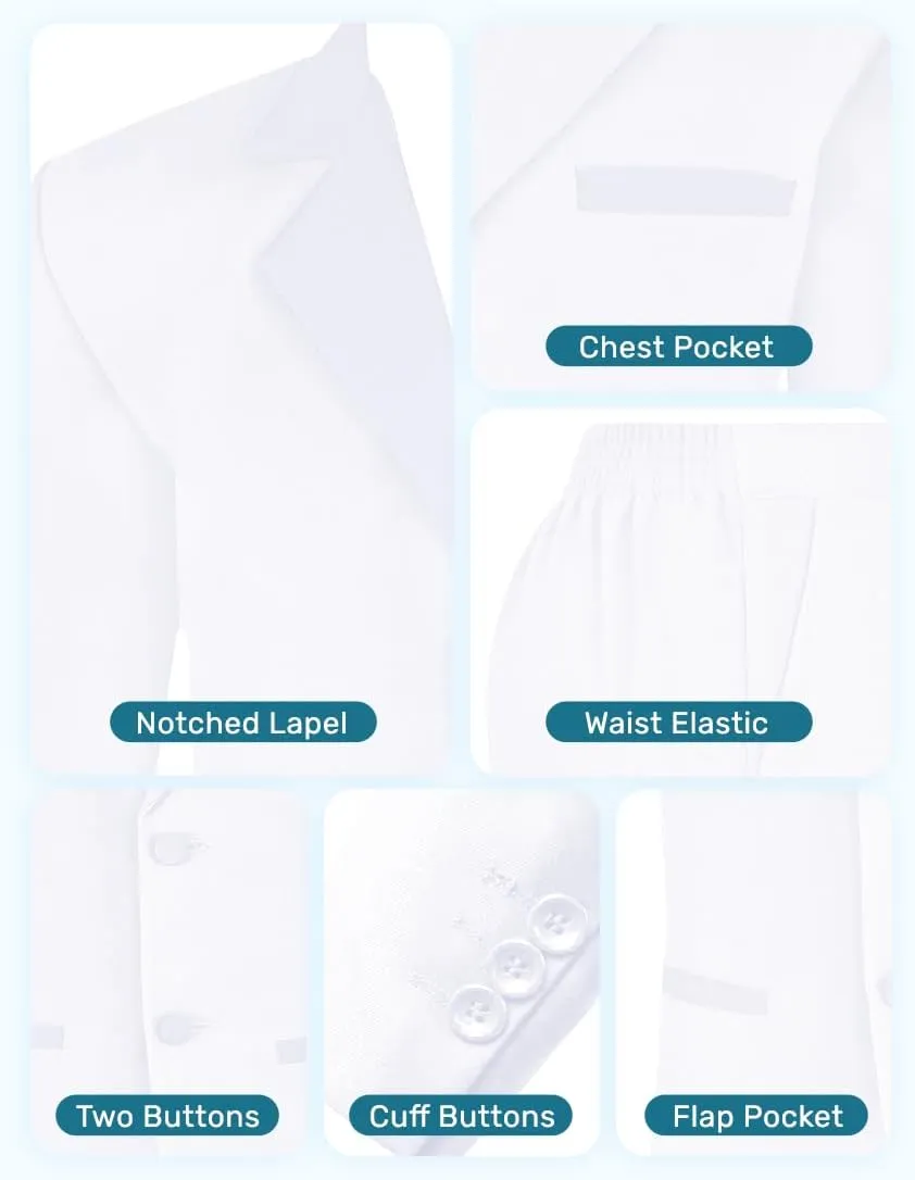 Boys' 5-Piece Tuxedo Set: Premium Formal Jacket, Pants, Shirt, Vest & Bow Tie