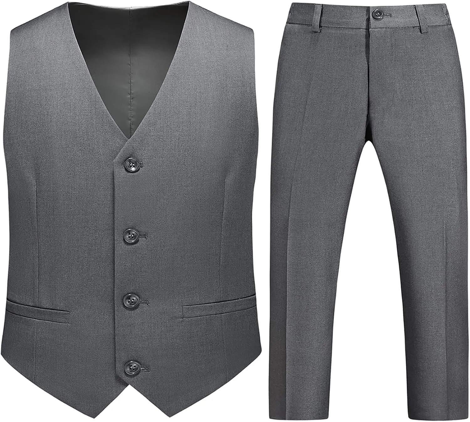 Boys Vest Suits 2 Piece Outfit Tuxedo Set for Kids Size 4-14 Formal Suit for Boys with Vest and Pants Set Slim