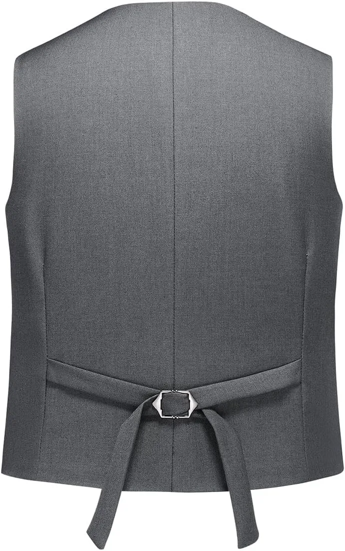 Boys Vest Suits 2 Piece Outfit Tuxedo Set for Kids Size 4-14 Formal Suit for Boys with Vest and Pants Set Slim