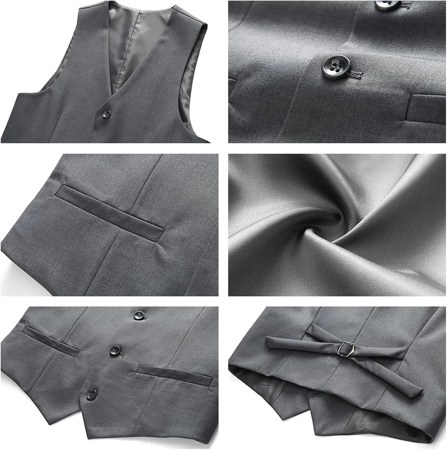 Boys Vest Suits 2 Piece Outfit Tuxedo Set for Kids Size 4-14 Formal Suit for Boys with Vest and Pants Set Slim