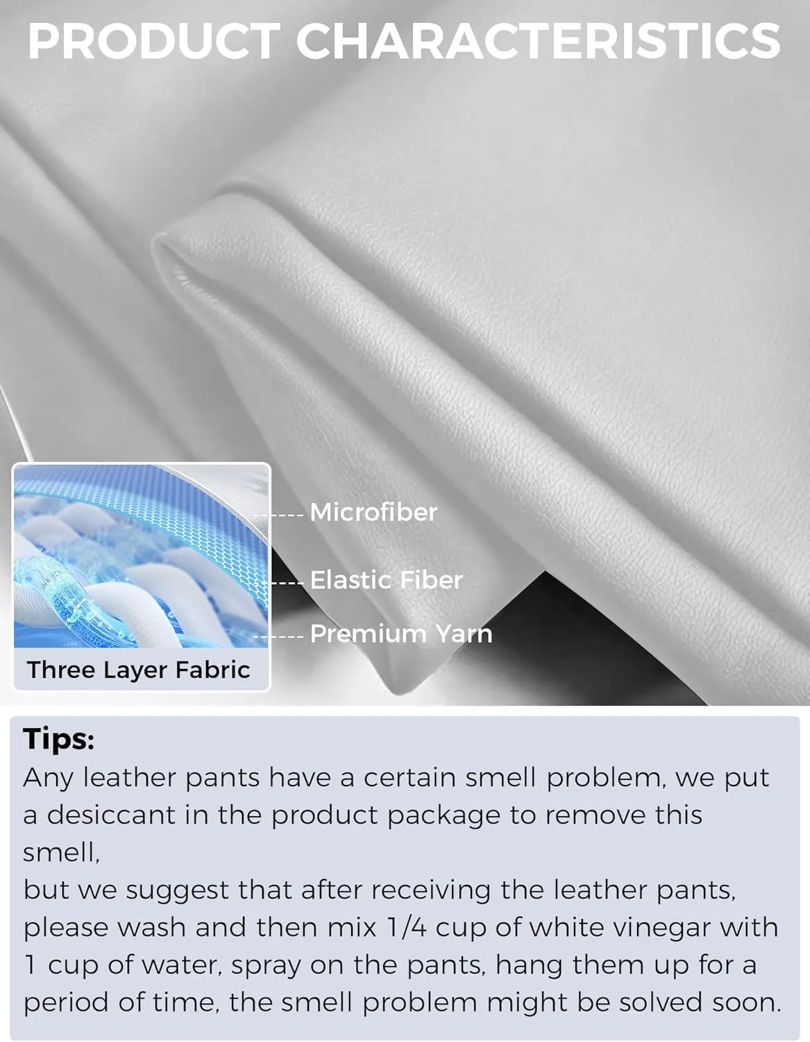 Buauty Faux Leather Leggings for Women High Waisted Leather Pants Tummy Control Stretch Pleather PU Pants