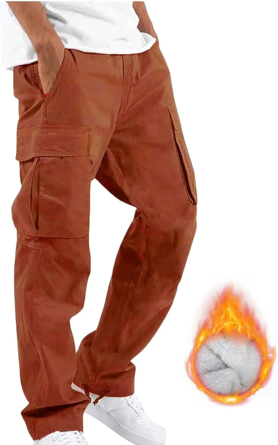 Cargo Sweatpants for Men Tapered Stretch Twill Drawstring Athletic Joggers Sweatpants with 6 Pockets Men's Sweatpants