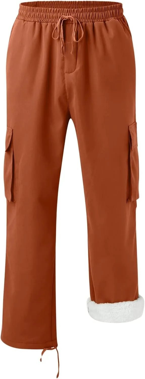Cargo Sweatpants for Men Tapered Stretch Twill Drawstring Athletic Joggers Sweatpants with 6 Pockets Men's Sweatpants