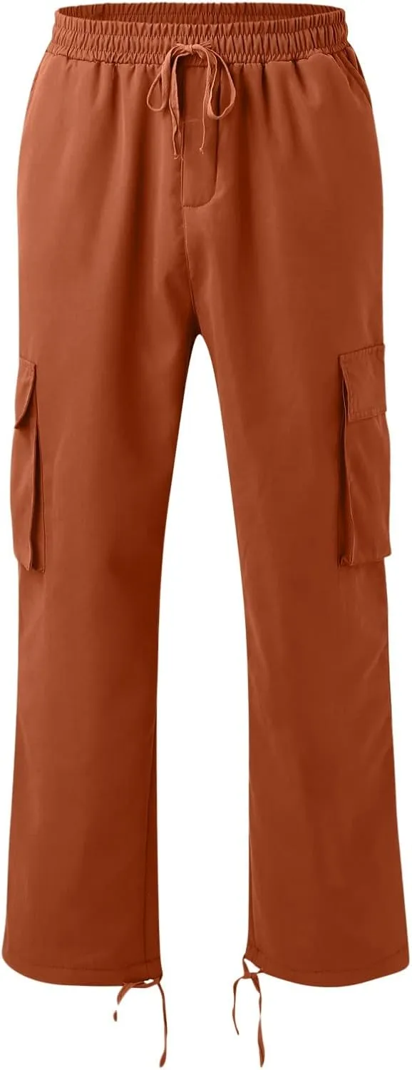 Cargo Sweatpants for Men Tapered Stretch Twill Drawstring Athletic Joggers Sweatpants with 6 Pockets Men's Sweatpants