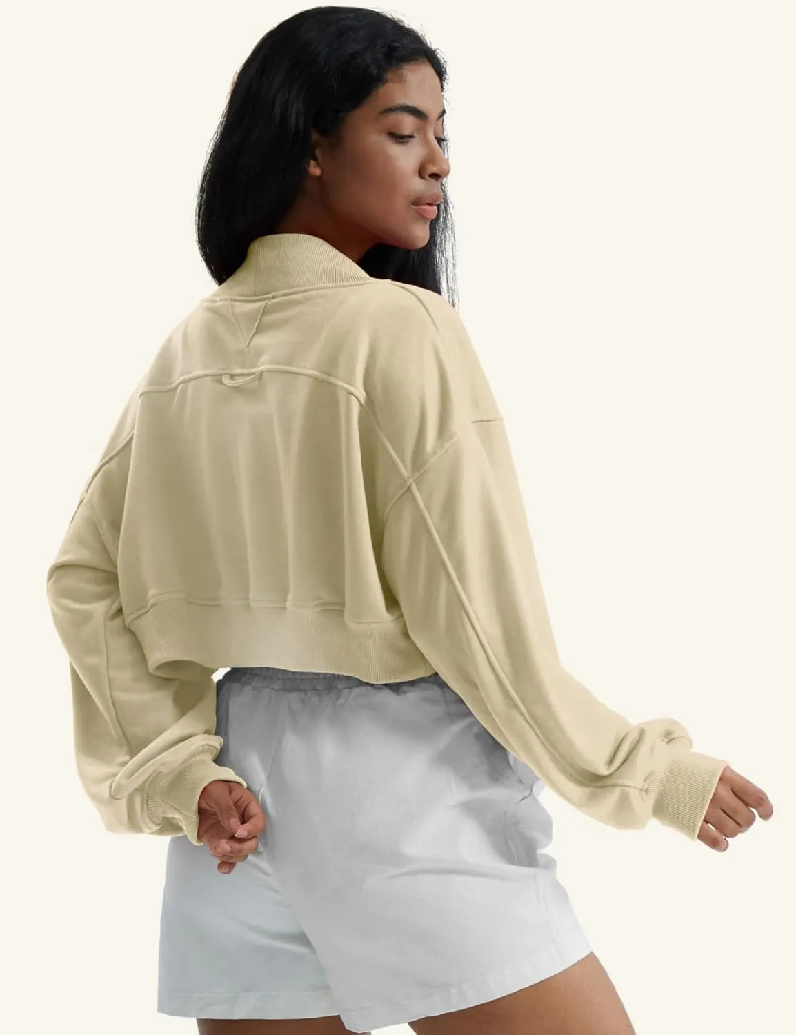 CHERFLY Womens Cropped Bolero Shrug Cardigan 2025 Batwing Y2k Sports Jacket Fall Outfits