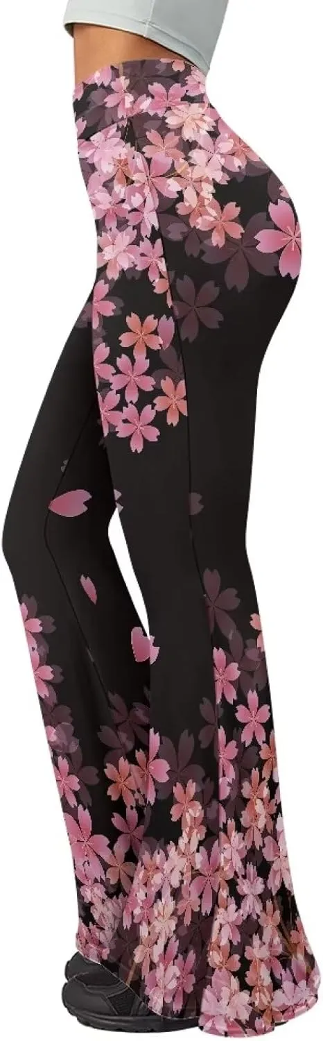 Christmas Flare Yoga Pants for Women High Waist Tummy Control Yoga Leggings Bootcut Workout PantS-2Xl
