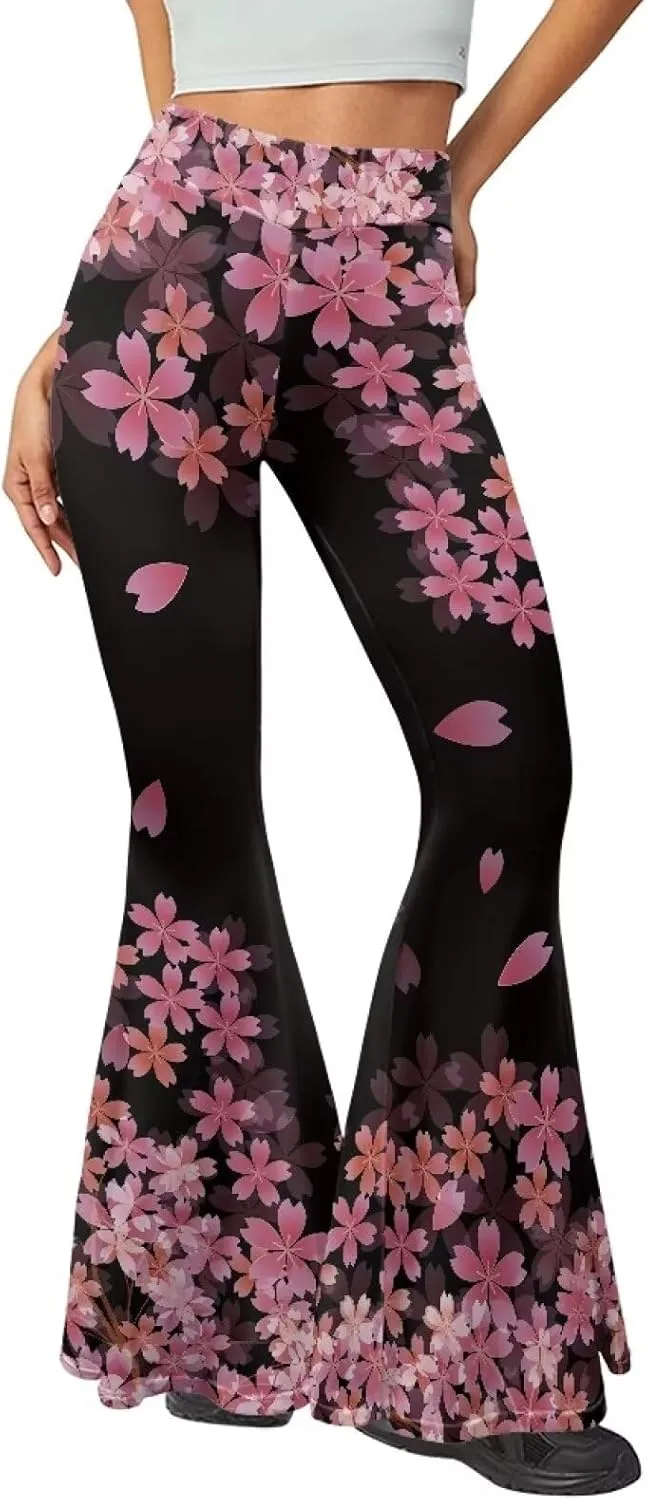 Christmas Flare Yoga Pants for Women High Waist Tummy Control Yoga Leggings Bootcut Workout PantS-2Xl