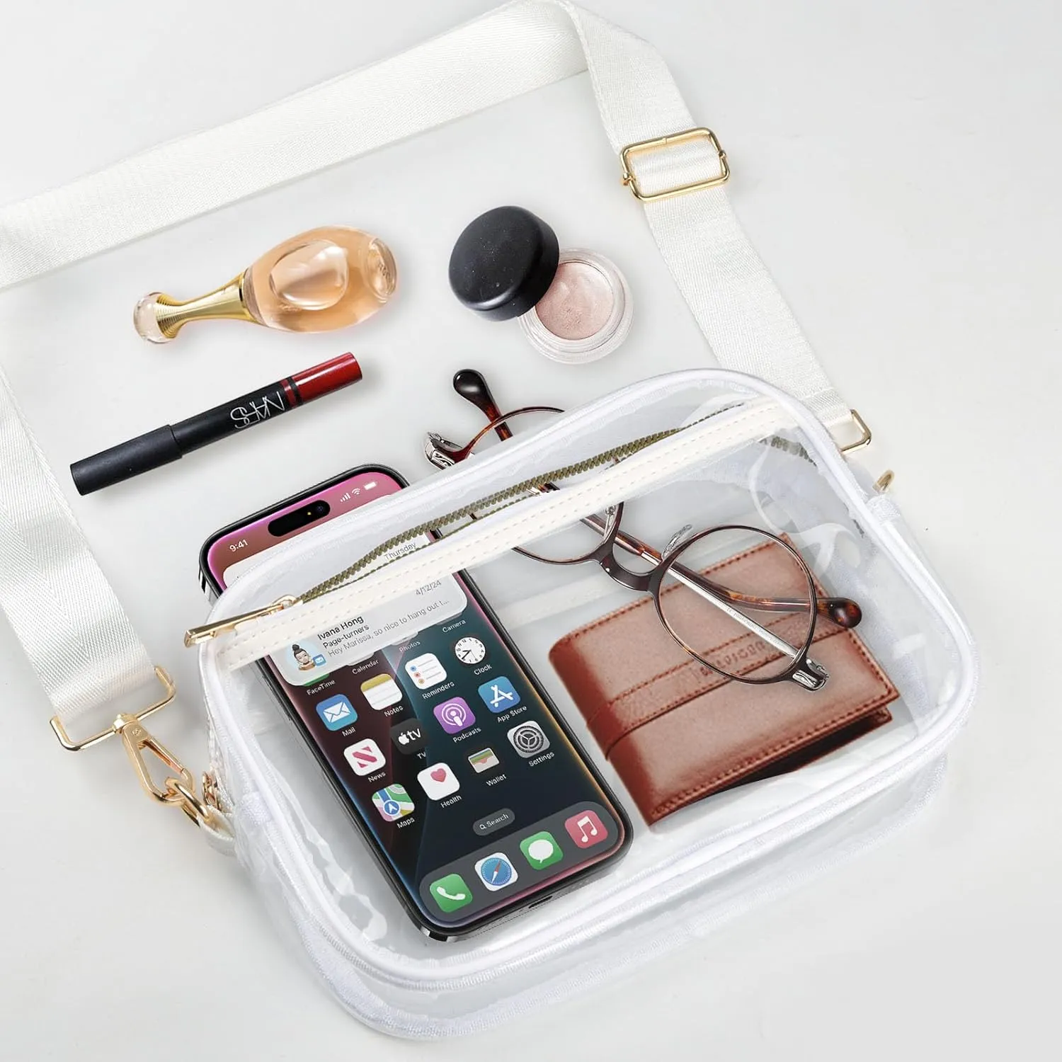 Clear Bag Stadium Approved, Clear Crossbody Bag Purses for women for Concert, Sports, Festivals