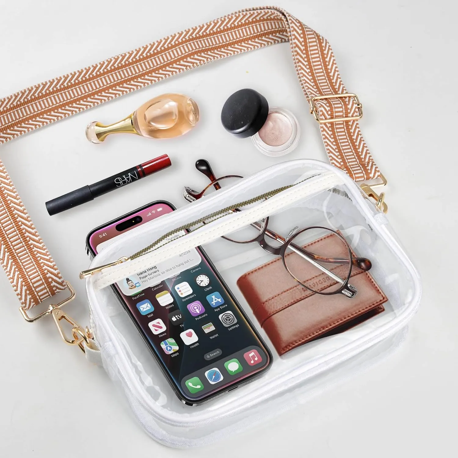 Clear Bag Stadium Approved, Clear Crossbody Bag Purses for women for Concert, Sports, Festivals