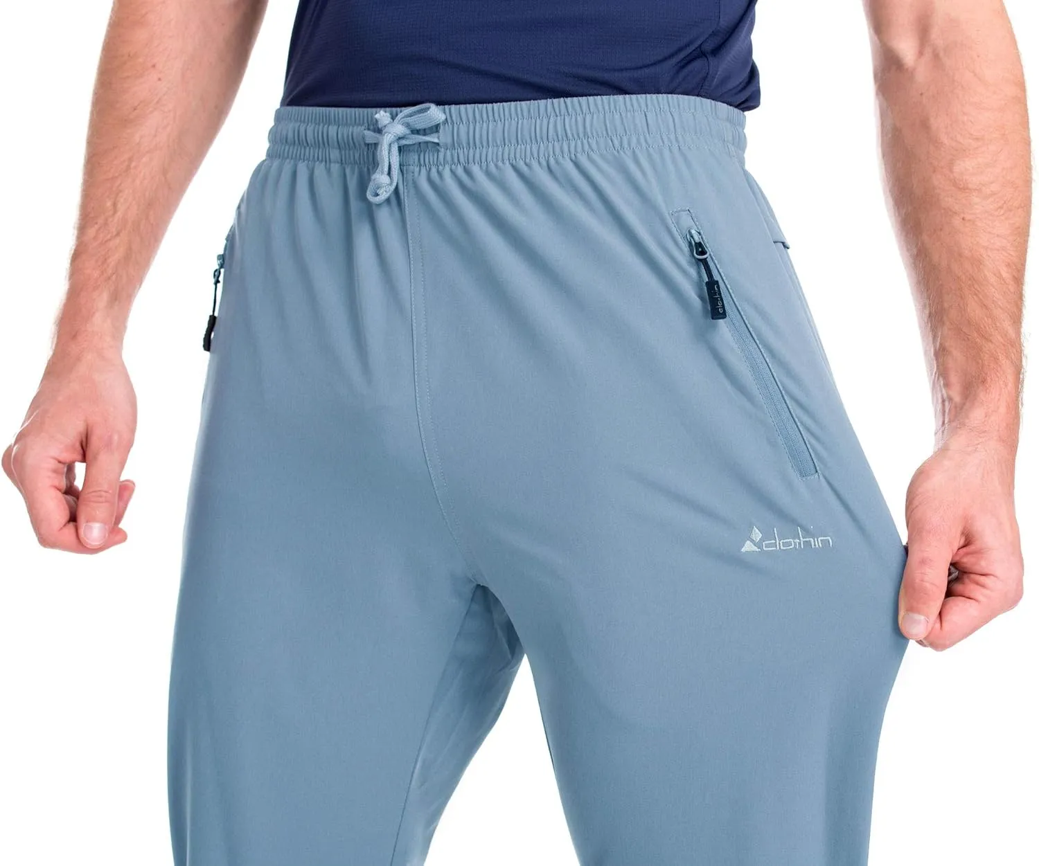 clothin Mens Workout Athletic Pants Elastic-Waist Drawstring Pants for Sport Exercise Travel,Quick-Dry,Stretchy