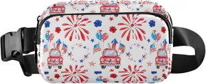 Custom 4th July America Truck Fireworks Women Fanny Packs Waterproof Belt Bags Hip Pack Designer Waist Pack for Women