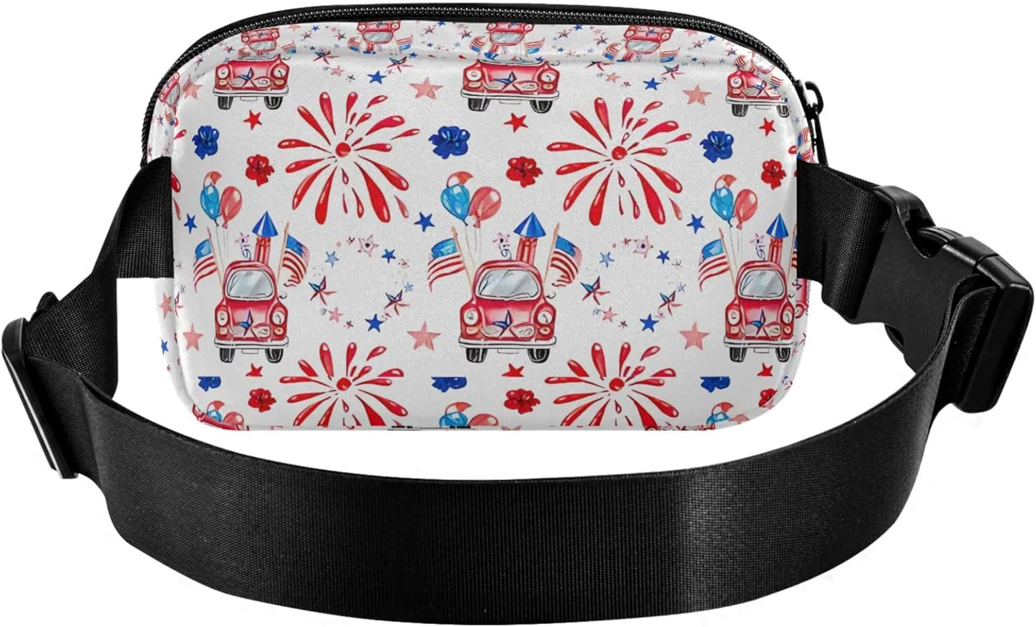 Custom 4th July America Truck Fireworks Women Fanny Packs Waterproof Belt Bags Hip Pack Designer Waist Pack for Women