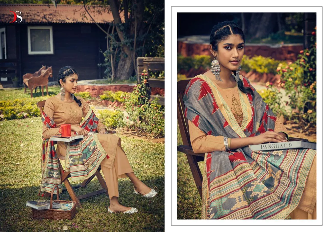 Deepsy Suits Panghat Vol 9 Jam Silk Cotton Embroidery Pakistani Suit