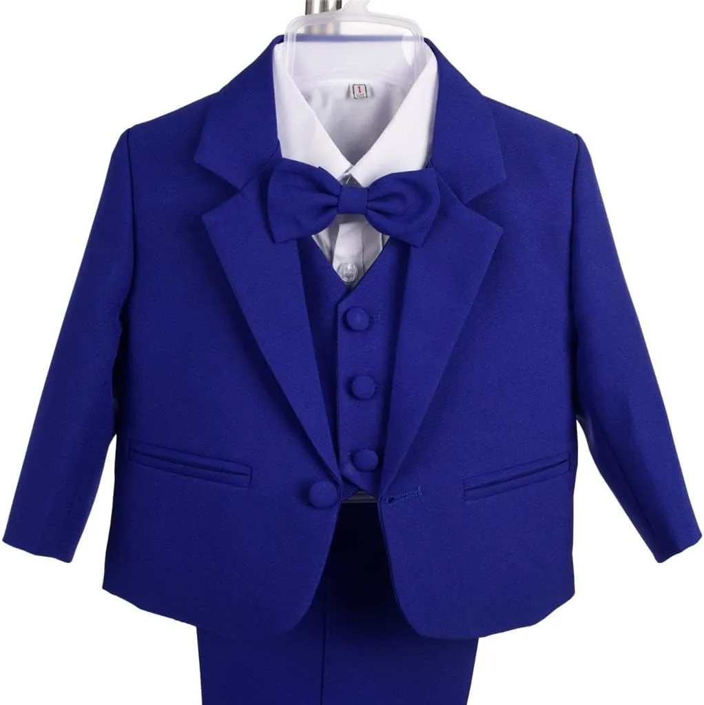 Dressy Daisy Baby Toddler Boy 5 Pcs Set Formal Tuxedo Suits No Tail Wedding Christening Baptism Outfits