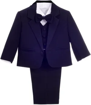 Dressy Daisy Baby Toddler Boy 5 Pcs Set Formal Tuxedo Suits No Tail Wedding Christening Baptism Outfits