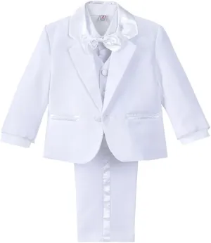 Dressy Daisy Baby Toddler Boy 5 Pcs Set Formal Tuxedo Suits No Tail Wedding Christening Baptism Outfits