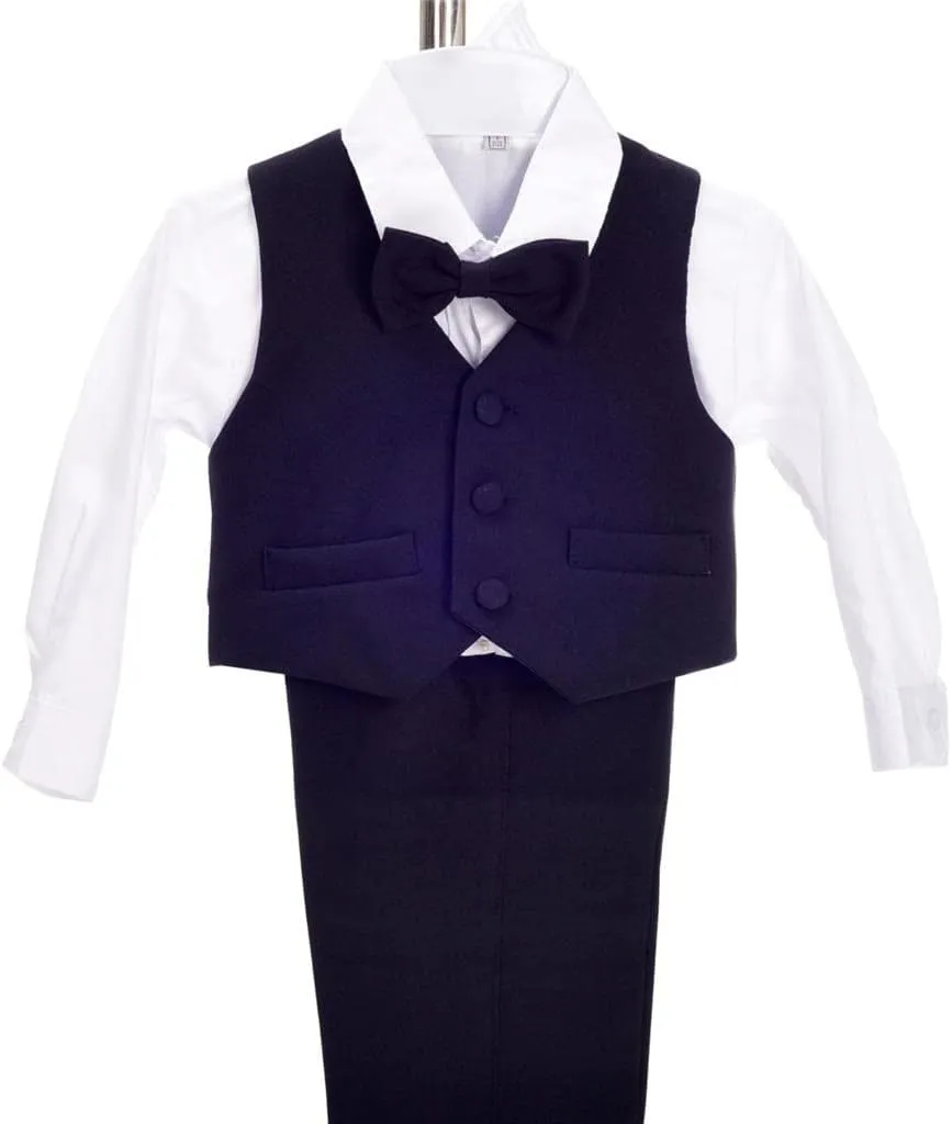 Dressy Daisy Baby Toddler Boy 5 Pcs Set Formal Tuxedo Suits No Tail Wedding Christening Baptism Outfits