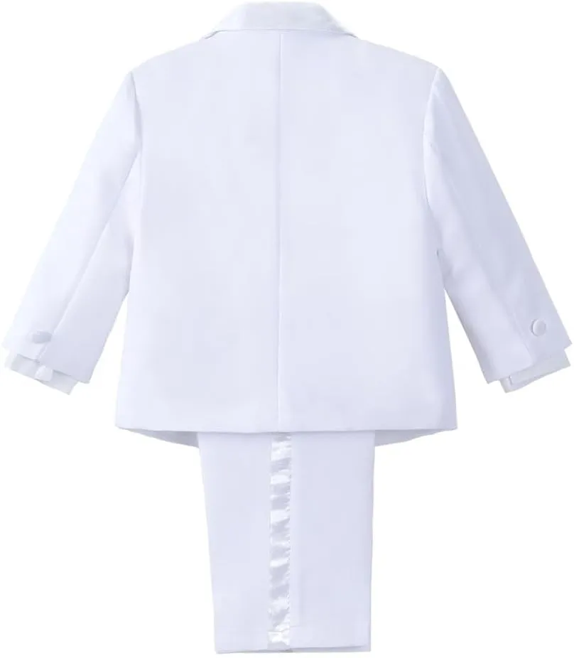 Dressy Daisy Baby Toddler Boy 5 Pcs Set Formal Tuxedo Suits No Tail Wedding Christening Baptism Outfits