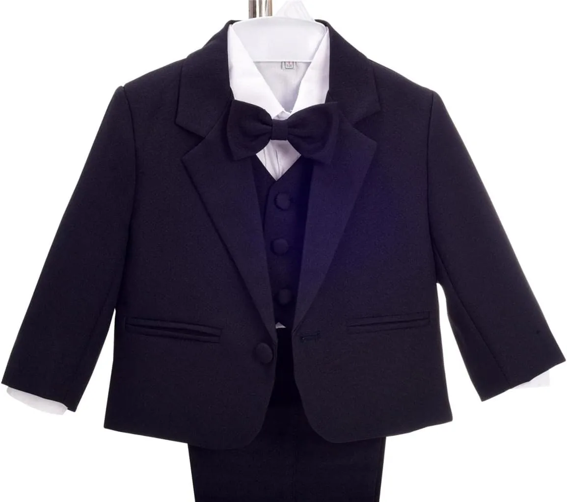 Dressy Daisy Baby Toddler Boy 5 Pcs Set Formal Tuxedo Suits No Tail Wedding Christening Baptism Outfits