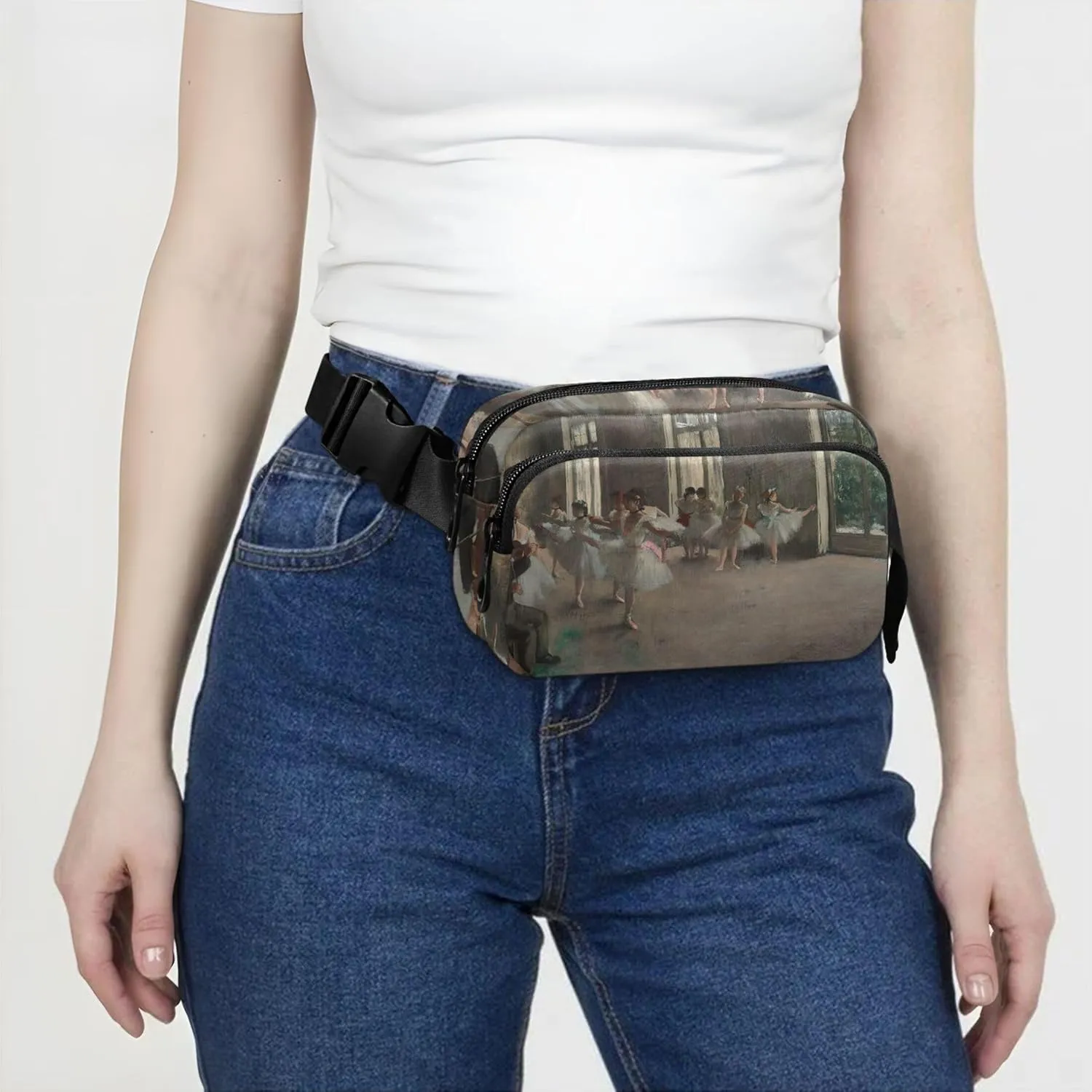Edgar Degas Prints Ballet Dancers Women Fanny Packs Waterproof Hip Pouch Belt Bag Cute Travel Waist Pack for Men