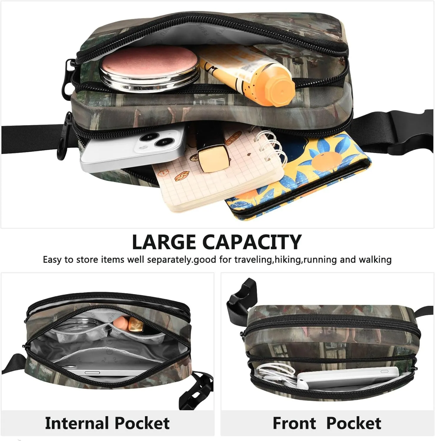 Edgar Degas Prints Ballet Dancers Women Fanny Packs Waterproof Hip Pouch Belt Bag Cute Travel Waist Pack for Men