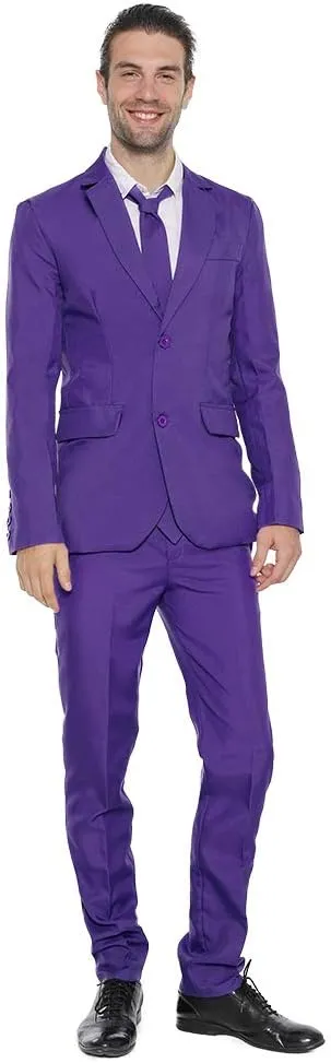 EraSpooky Mens Suits for Party Solid Color Leisure Suit Include Jacket Pants Tie