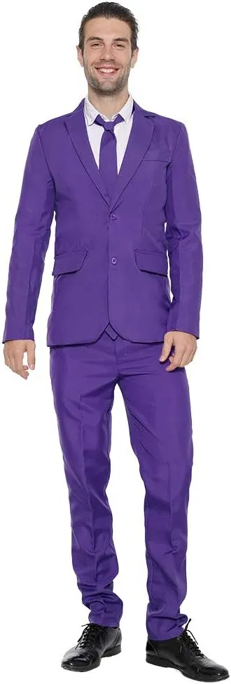 EraSpooky Mens Suits for Party Solid Color Leisure Suit Include Jacket Pants Tie