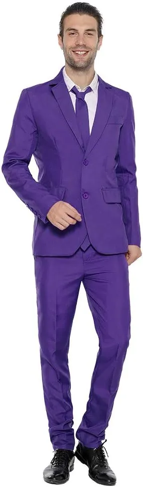 EraSpooky Mens Suits for Party Solid Color Leisure Suit Include Jacket Pants Tie