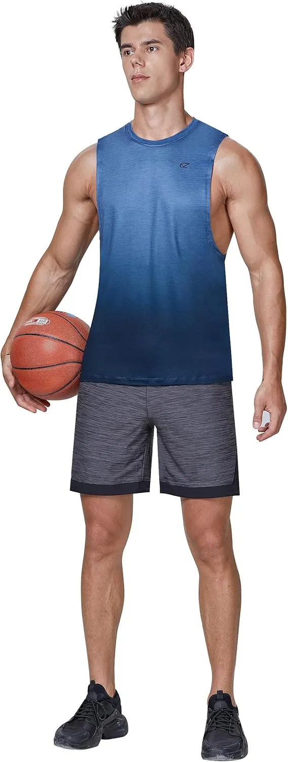 EZRUN Men's Tank Tops Swim Beach Sleeveless Shirt Quick Dry Gym Workout Stringer Muscle Tshirts Big and Tall