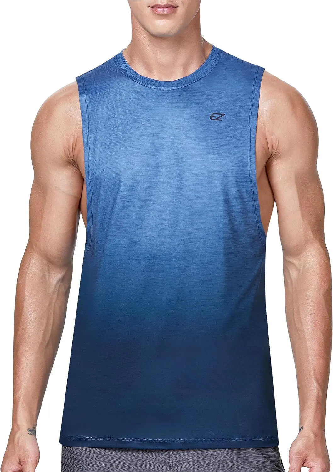 EZRUN Men's Tank Tops Swim Beach Sleeveless Shirt Quick Dry Gym Workout Stringer Muscle Tshirts Big and Tall